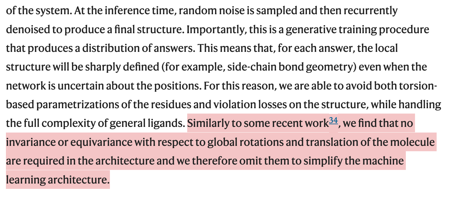 AlphaFold 3 on equivariance
