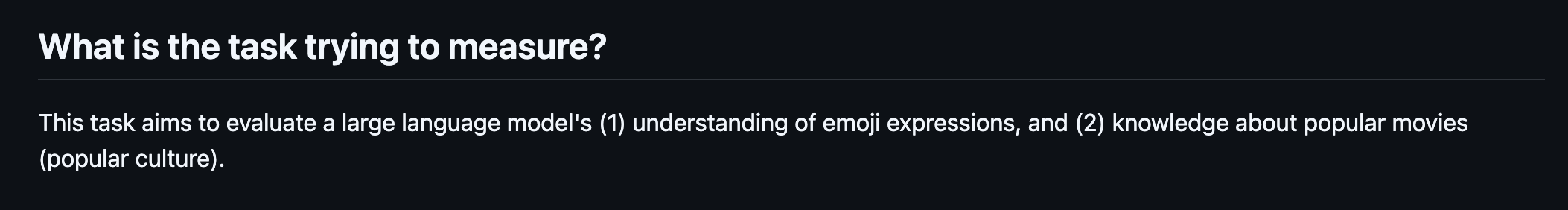 BIG-bench emoji movie